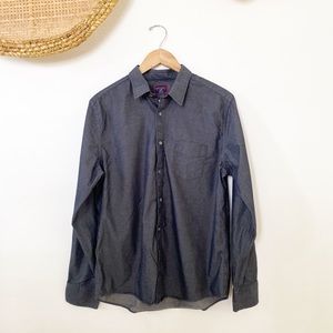 Untuckit Men’s Grey Chambray Collared Shirt